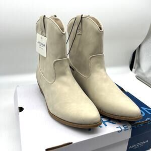 Arizona Jean Co Womens Western Heel Booties Meyer Boots Cream Color Size 9M